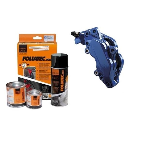 Kit de peinture pour étrier Foliatec - Performance Blue Metallic - 3  composants - Incluant un nettoyant pour freins + jantes