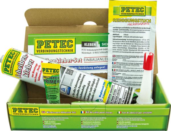 PETEC Kit complet de colle pour remplacement des vitres «Cartouche